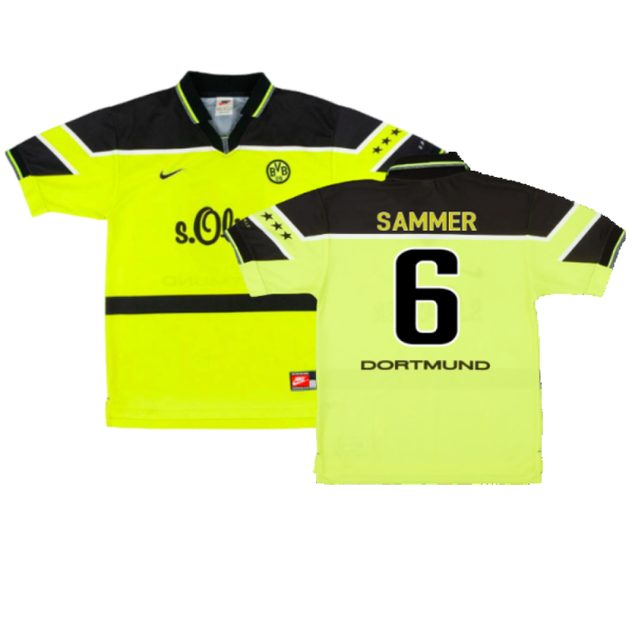 Borussia Dortmund 1997-1998 Home Shirt (XXL) (Very Good) (Sammer 6)