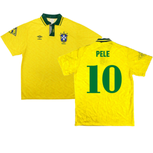 Brazil 1991-93 Home Shirt (S) (Good) (Pele 10)_0