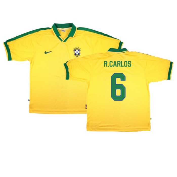 Brazil 1997-98 Home Shirt (XL) (Very Good) (R.Carlos 6)