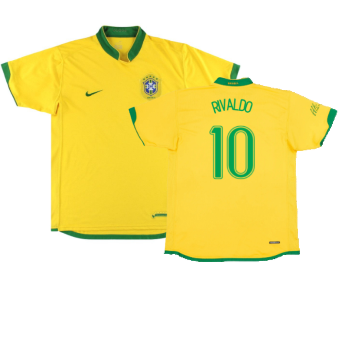 Brazil 2006-08 Home Shirt (L) (Excellent) (RIVALDO 10)