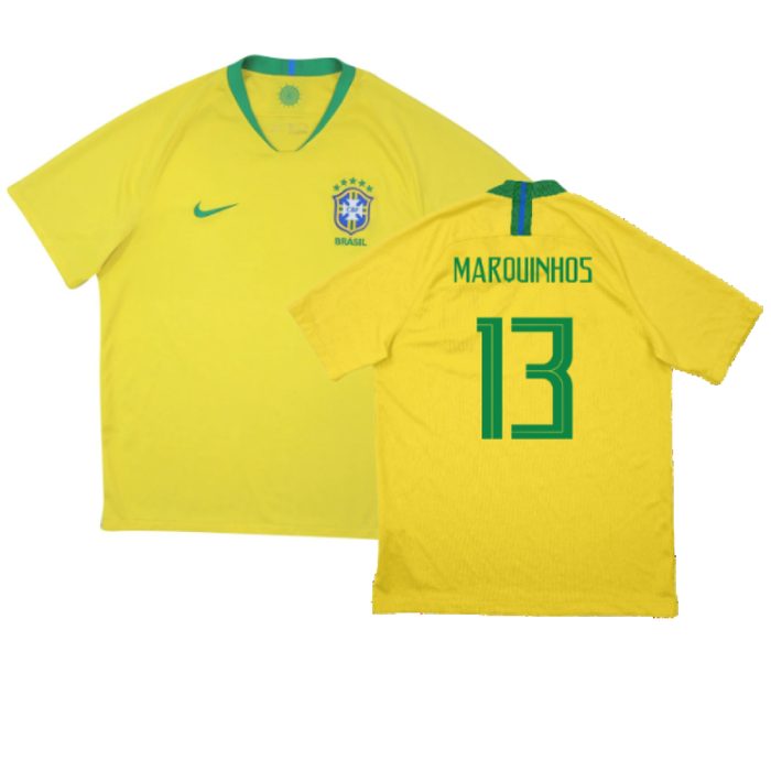 Brazil 2018-19 Home Shirt (Good) (Marquinhos 13)