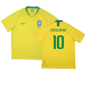 Brazil 2018-19 Home Shirt (Good) (Ronaldinho 10)_0