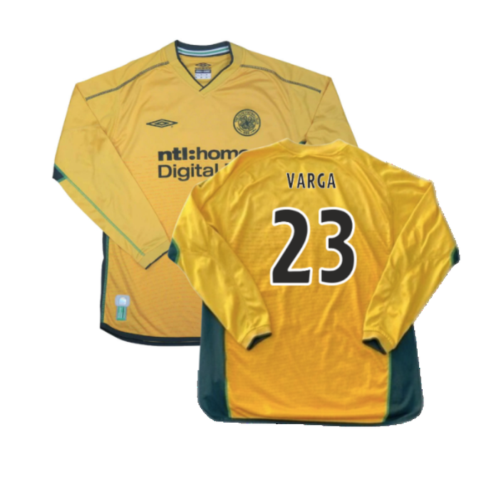 Celtic 2002-2003 Long Sleeve Away Shirt (Excellent) (Varga 23)