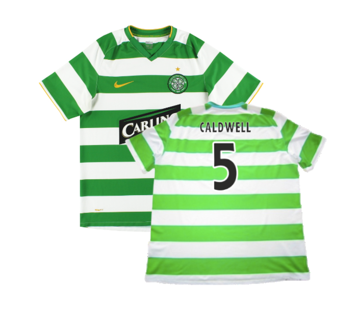 Celtic 2008-10 Home Shirt (M) (Good) (Caldwell 5)