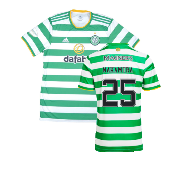 Celtic 2020-21 Home Shirt (L) (Mint) (NAKAMURA 25)