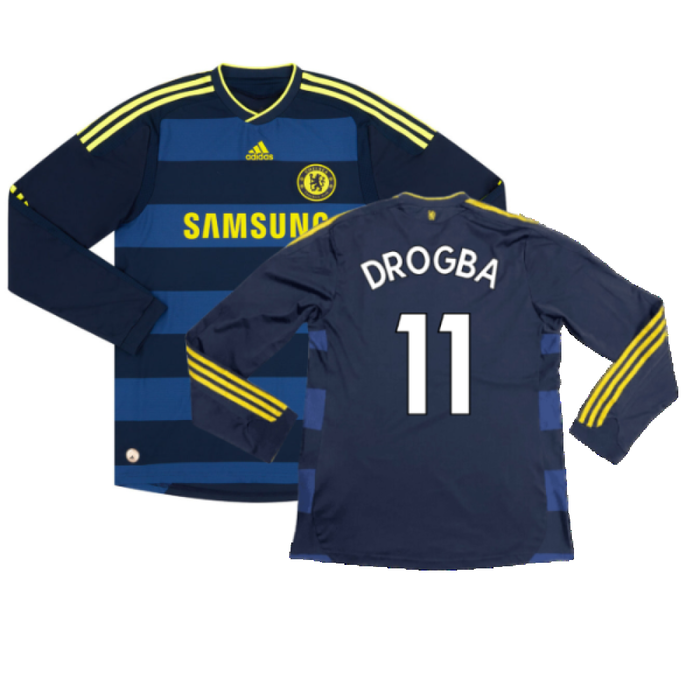 Chelsea 2009-10 Long Sleeve Away Shirt (Excellent) (Drogba 11)