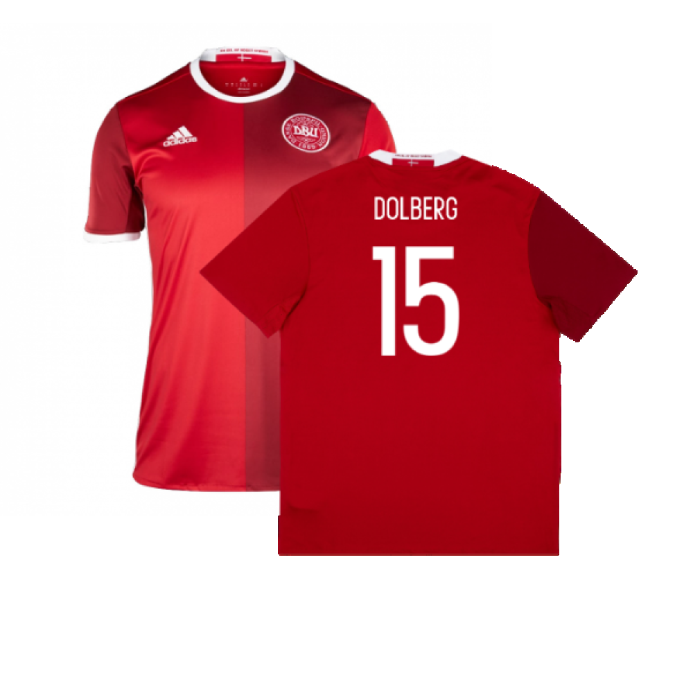 Denmark 2015-16 Home Shirt (L) (Excellent) (Dolberg 15)_0