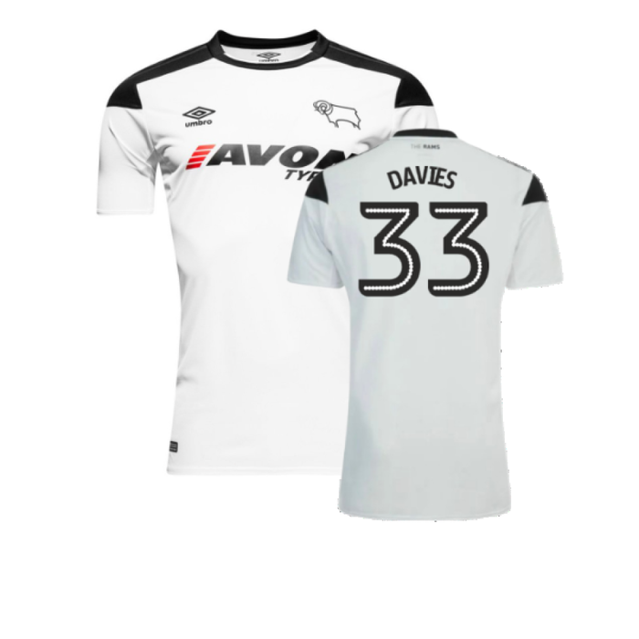 Derby County 2017-18 Home Shirt (S) (Very Good) (Davies 33)