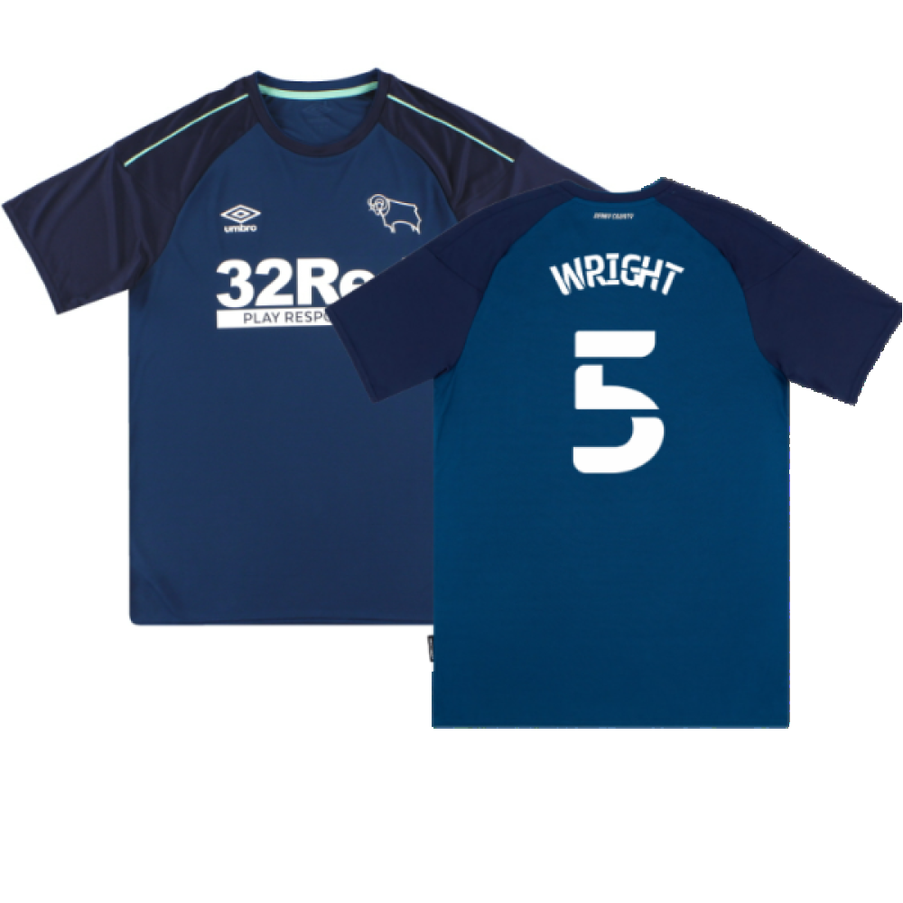 Derby County 2020-21 Away Shirt (S) (Mint) (Wright 5)_0