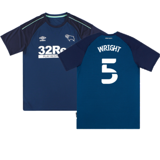 Derby County 2020-21 Away Shirt (L) (Mint) (Wright 5)_0