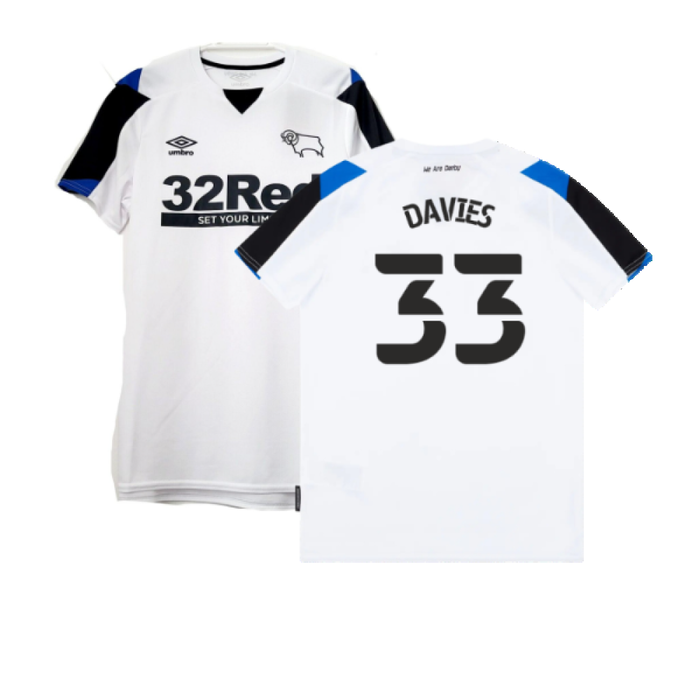 Derby County 2021-22 Home Shirt (XXL) (Mint) (Davies 33)