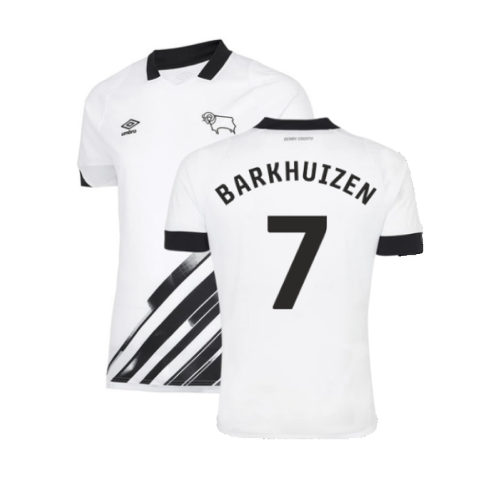 Derby County 2022-23 Home Shirt (Sponsorless) (S) (Barkhuizen 7) (Mint)