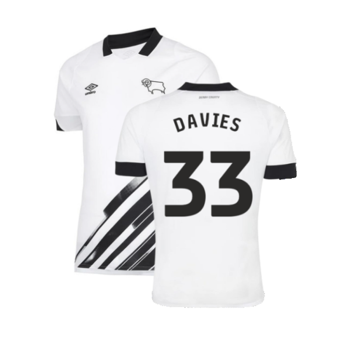 Derby County 2022-23 Home Shirt (Sponsorless) (XXL) (Davies 33) (Excellent)