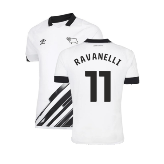 Derby County 2022-23 Home Shirt (Sponsorless) (XXL) (Ravanelli 11) (Excellent)_0