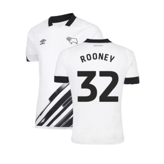 Derby County 2022-23 Home Shirt (Sponsorless) (XXL) (Rooney 32) (Excellent)