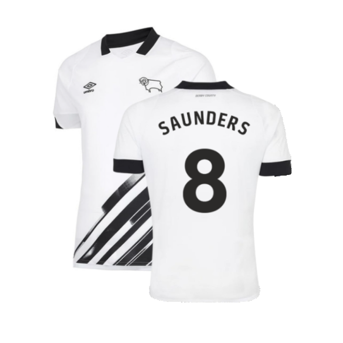 Derby County 2022-23 Home Shirt (Sponsorless) (S) (Saunders 8) (Excellent)