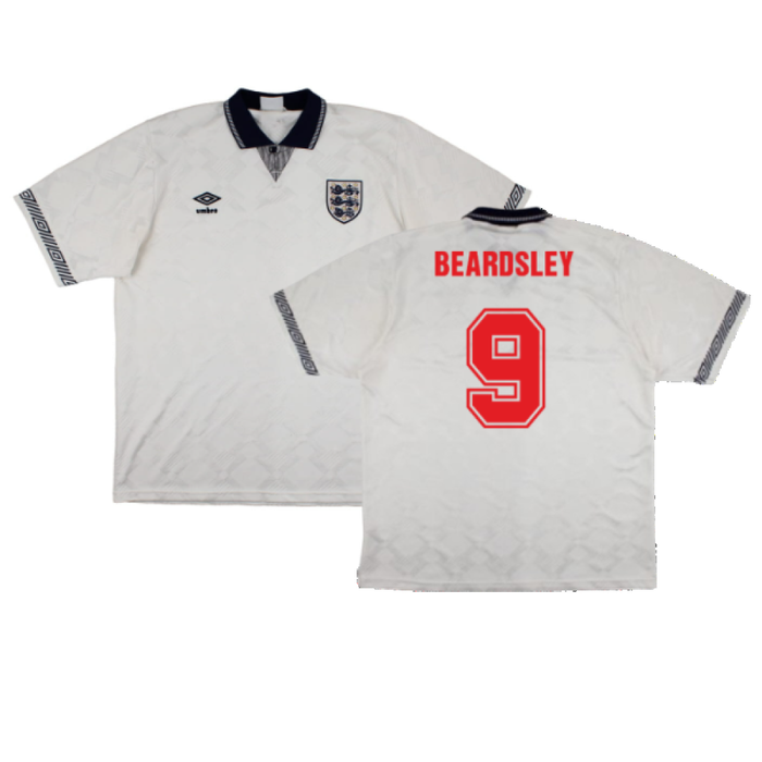 England 1990-92 Home Shirt (XL) (Excellent) (Beardsley 9)