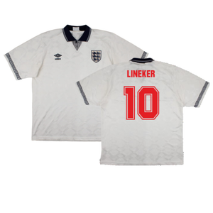 England 1990-92 Home Shirt (XL) (Very Good) (Lineker 10)_0