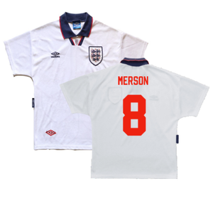 England 1993-1995 Home Shirt (XL) (Very Good) (Merson 8)_0