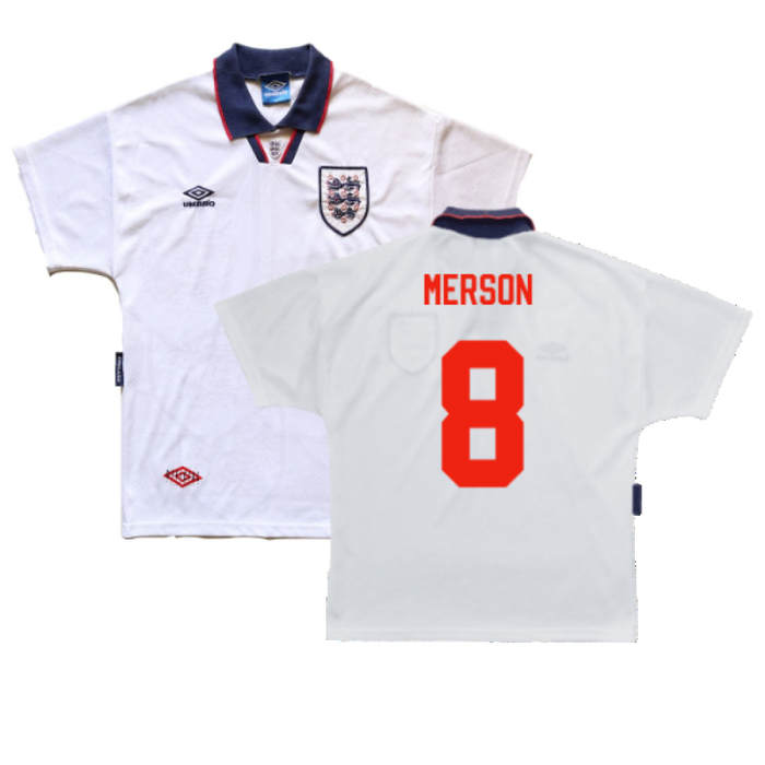 England 1993-1995 Home Shirt (XL) (Very Good) (Merson 8)