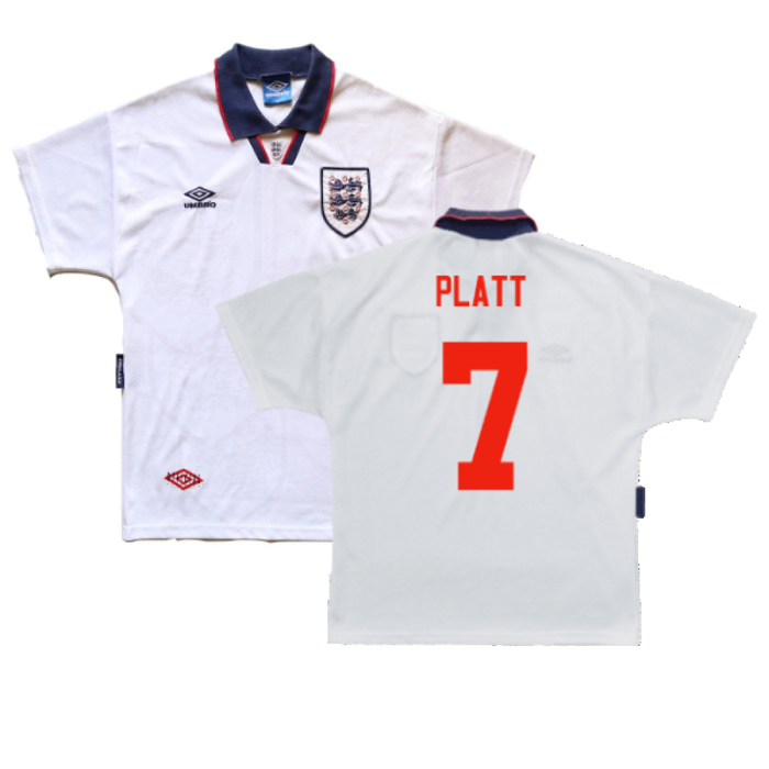 England 1993-1995 Home Shirt (XL) (Very Good) (Platt 7)