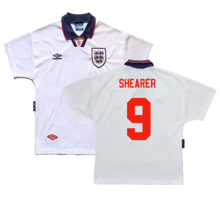 England 1993-1995 Home Shirt (L) (Good) (Shearer 9)