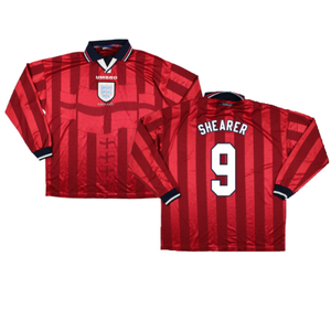 England 1997-1998 Away Long Sleeve Shirt (XL) (SHEARER 9) (Very Good)_0