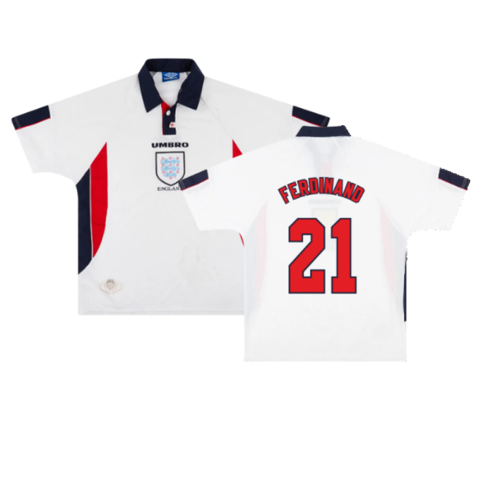 England 1997-99 Home Shirt (XL) (Excellent) (FERDINAND 21)