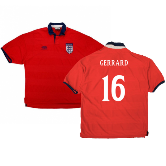England 2000-01 Away Shirt (XL) (Very Good) (Gerrard 16)_0