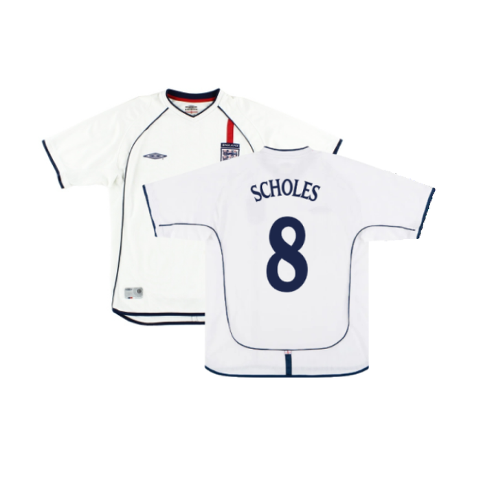 England 2001-03 Home Shirt (XL) (Fair) (Scholes 8)