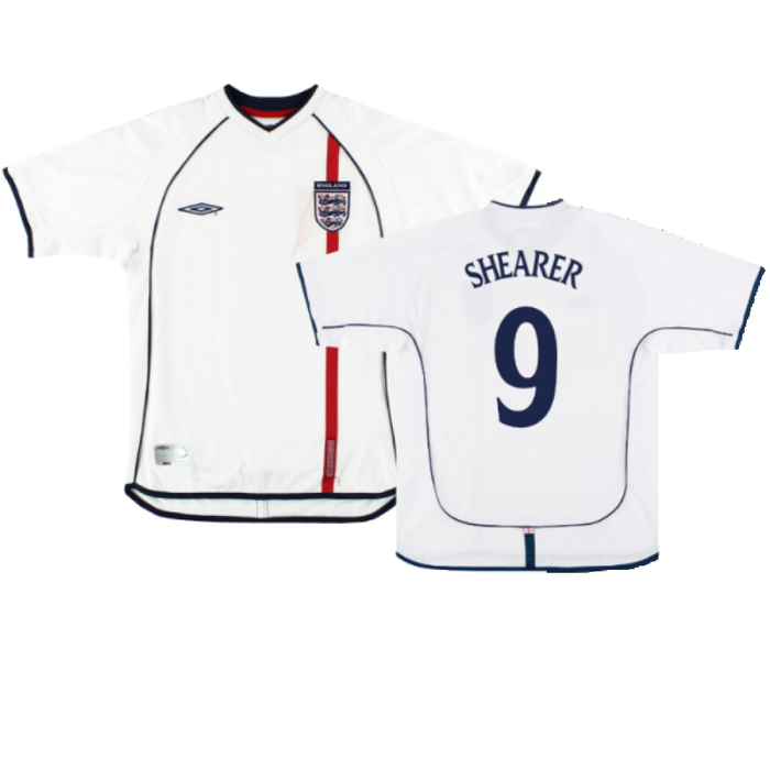 England 2001-03 Home Shirt (M) (Very Good) (SHEARER 9)