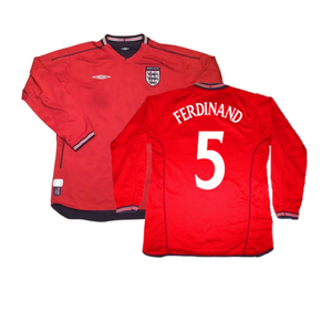 England 2002-04 Away L/S Shirt (L) (Good) (FERDINAND 5)_0