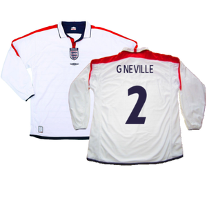 England 2003-05 Home L/S Shirt (M) (Excellent) (G Neville 2)_0