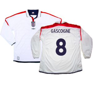 England 2003-05 Home L/S Shirt (M) (Excellent) (Gascoigne 8)_0