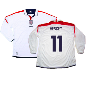 England 2003-05 Home L/S Shirt (M) (Excellent) (Heskey 11)_0