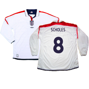 England 2003-05 Home L/S Shirt (M) (Excellent) (Scholes 8)_0