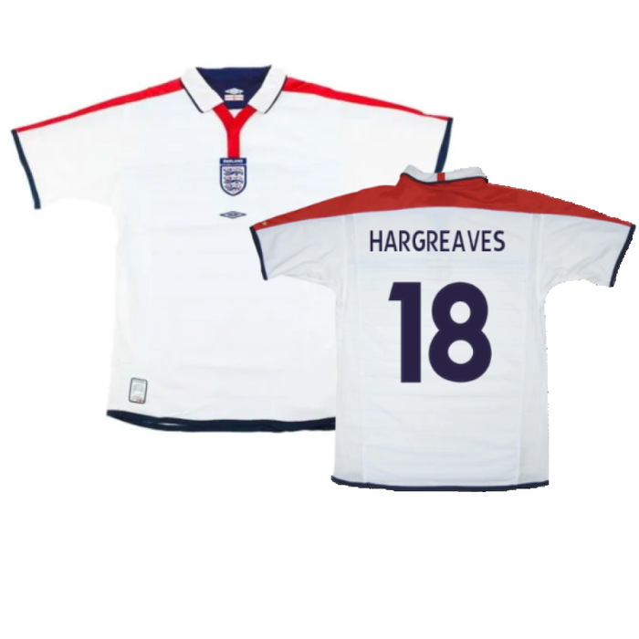 England 2003-05 Home Shirt (XXL) (Very Good) (Hargreaves 18)