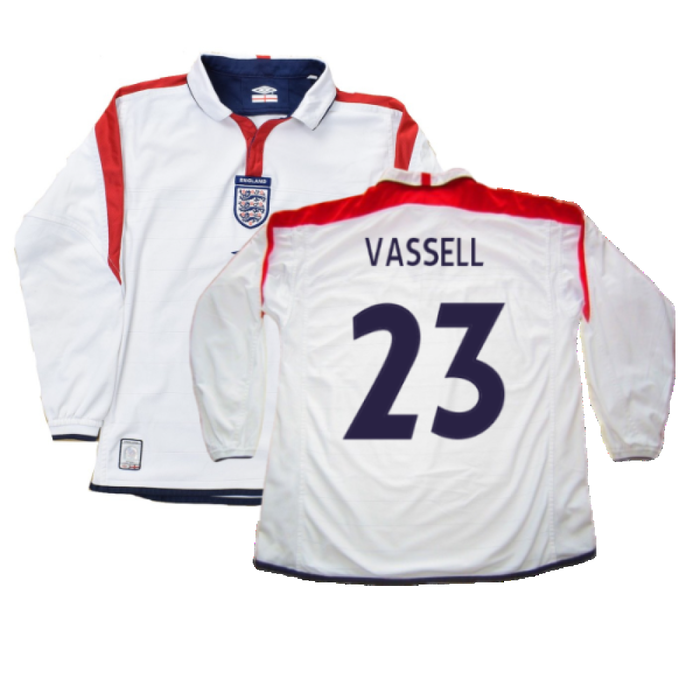 England 2003-05 Long Sleeved Home Shirt (L) (Excellent) (Vassell 23)