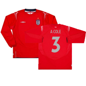 England 2004-06 Away Long Sleeve Shirt (Very Good) (A Cole 3)_0