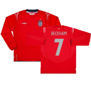 England 2004-06 Away Long Sleeve Shirt (Very Good) (Beckham 7)_0