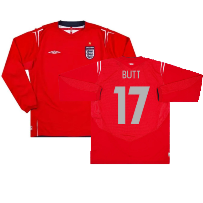 England 2004-06 Long Sleeve Away Shirt (Excellent) (Butt 17)