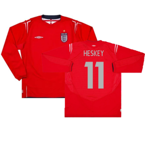 England 2004-06 Away Long Sleeve Shirt (Very Good) (Heskey 11)_0