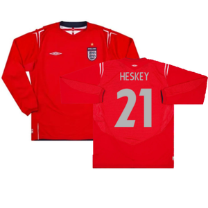 England 2004-06 Long Sleeve Away Shirt (Excellent) (Heskey 21)_0