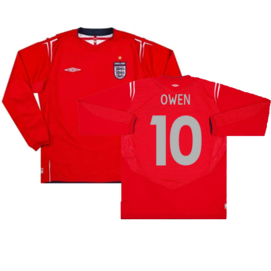 England 2004-06 Long Sleeve Away Shirt (L) (Excellent) (Owen 10)_0