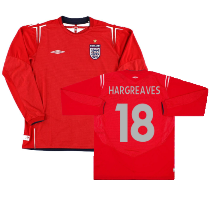 England 2004-2006 Long Sleeve Away Shirt (L) (Excellent) (Hargreaves 18)