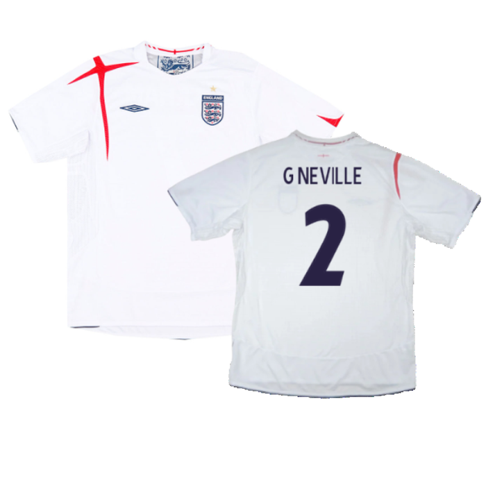 England 2005-07 Home Shirt (L) (Fair) (G NEVILLE 2)