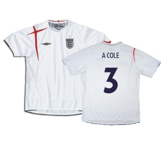 England 2005-2007 Home Shirt (XL) (Good) (A COLE 3)_0