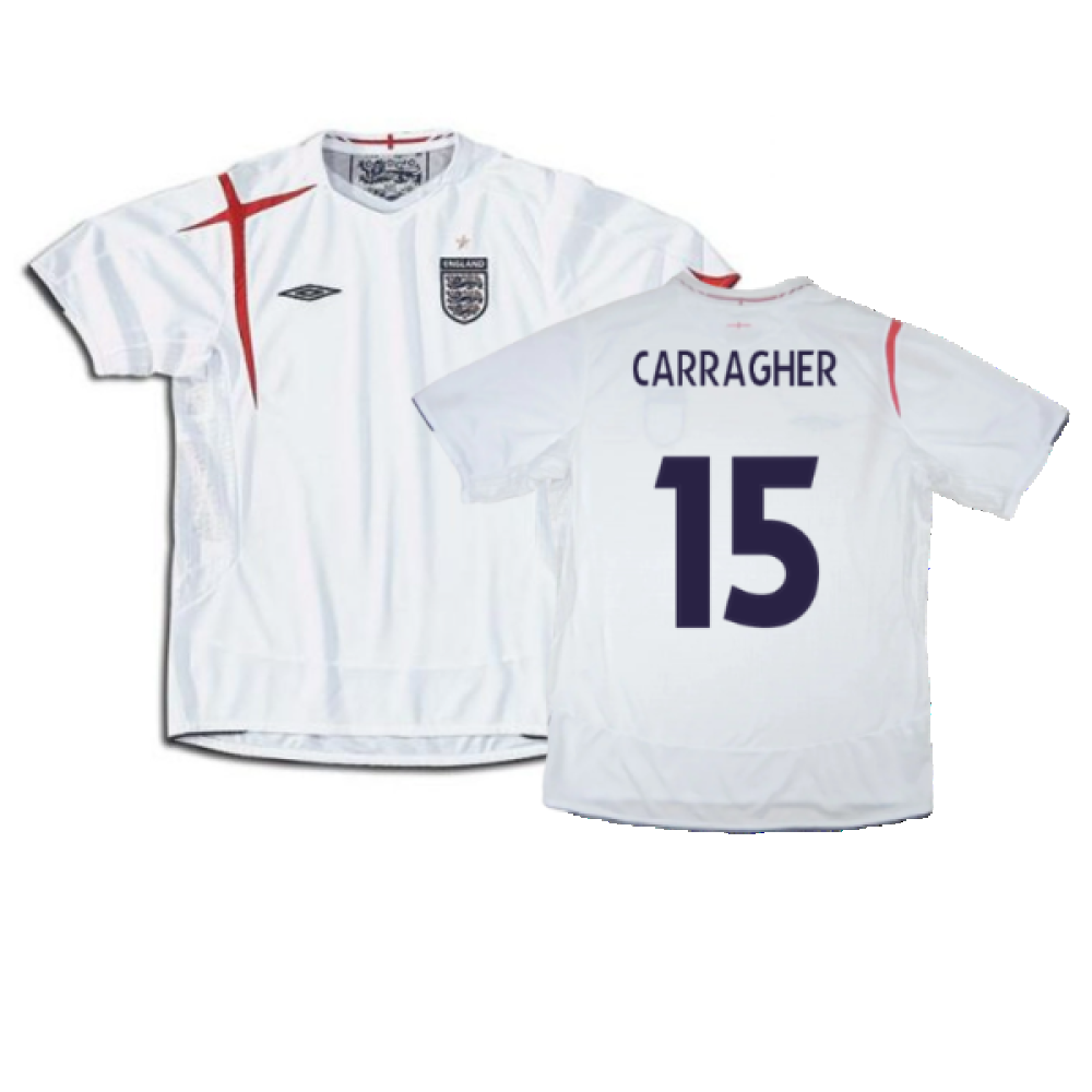 England 2005-2007 Home Shirt  (XL) (Excellent) (CARRAGHER 15)_0