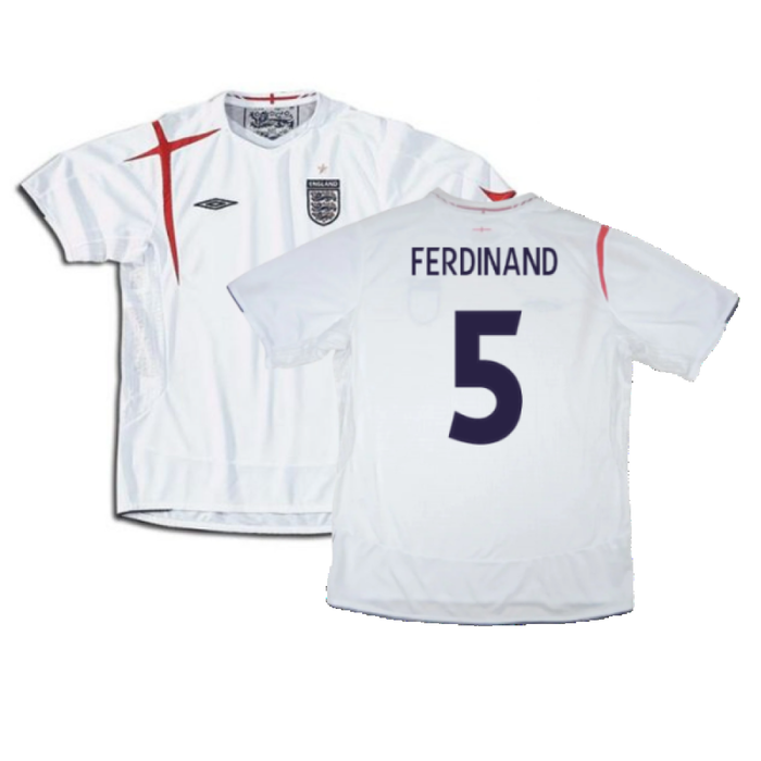 England 2005-2007 Home Shirt (Excellent) (XXL) (Excellent) (FERDINAND 5)