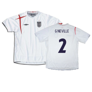 England 2005-2007 Home Shirt  (XL) (Excellent) (G NEVILLE 2)_0